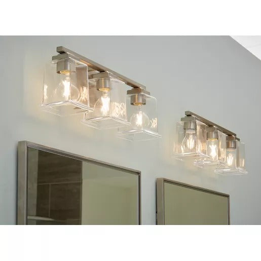 Progress Lighting 94300379009 Gilmour 3 Light 60W Bath And Vanity Light Medium Base Brushed Nickel (P300379-009)