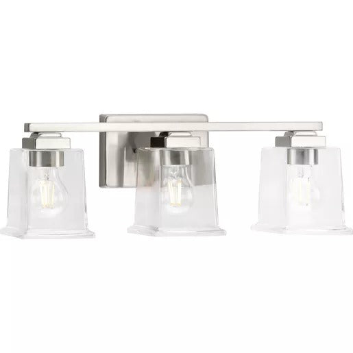 Progress Lighting 94300379009 Gilmour 3 Light 60W Bath And Vanity Light Medium Base Brushed Nickel (P300379-009)