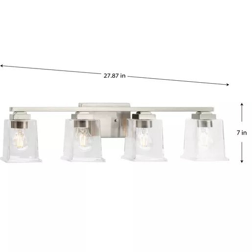 Progress Lighting 94300380009 Gilmour 4 Light 60W Bath And Vanity Light Medium Base Brushed Nickel (P300380-009)
