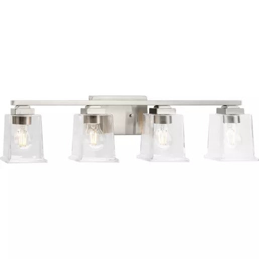 Progress Lighting 94300380009 Gilmour 4 Light 60W Bath And Vanity Light Medium Base Brushed Nickel (P300380-009)
