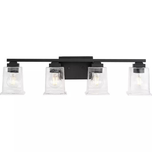 Progress Lighting 9430038031M Gilmour 4 Light 60W Bath And Vanity Light Medium Base Matte Black (P300380-31M)