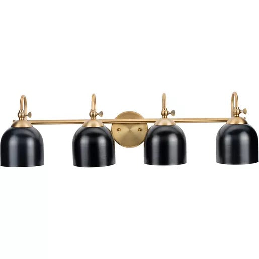 Progress Lighting 94300384163 Dalton 4 Light 100W Bath And Vanity Light Medium Base Vintage Brass (P300384-163)