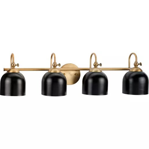 Progress Lighting 94300384163 Dalton 4 Light 100W Bath And Vanity Light Medium Base Vintage Brass (P300384-163)