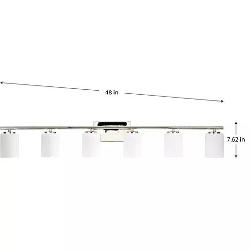 Progress Lighting 94300385104 Replay 6 Light 100W Bath And Vanity Light Medium Base Polished Nickel (P300385-104)