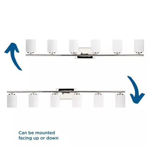 Progress Lighting 94300385104 Replay 6 Light 100W Bath And Vanity Light Medium Base Polished Nickel (P300385-104)