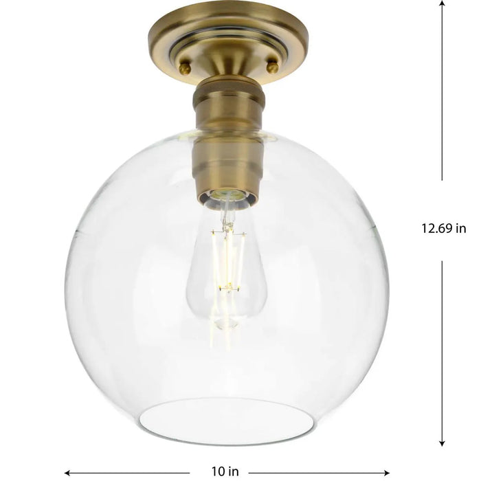 Progress Lighting 94350046163 Hansford 1 Light 60W Flush Mount Light Medium Base Vintage Brass (P350046-163)