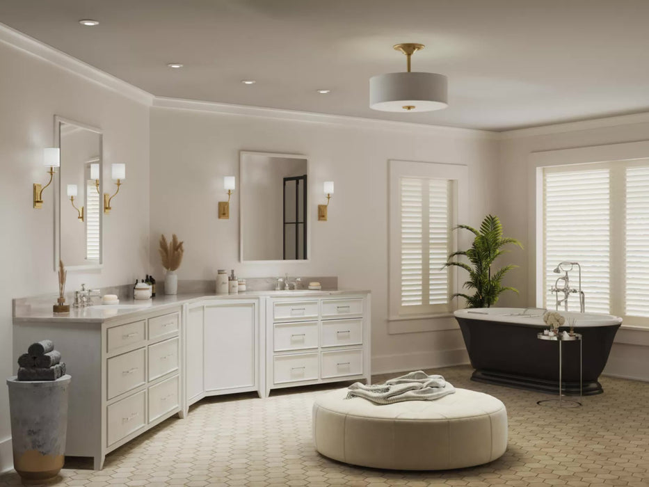 Progress Lighting 94350129012 Inspire 2 Light 75W Semi-Flush Mount Light Medium Base Satin Brass (P350129-012)