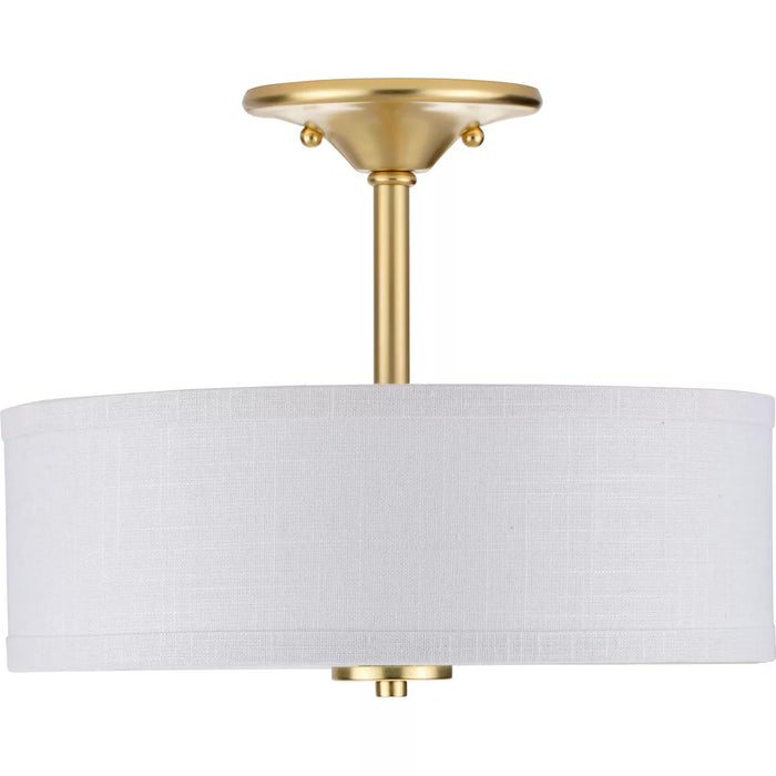 Progress Lighting 94350129012 Inspire 2 Light 75W Semi-Flush Mount Light Medium Base Satin Brass (P350129-012)