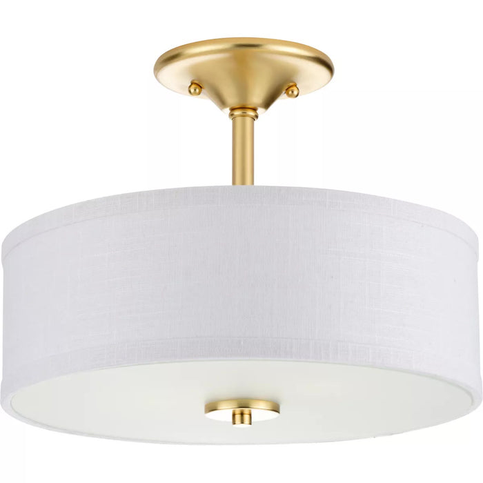 Progress Lighting 94350129012 Inspire 2 Light 75W Semi-Flush Mount Light Medium Base Satin Brass (P350129-012)