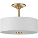 Progress Lighting 94350129012 Inspire 2 Light 75W Semi-Flush Mount Light Medium Base Satin Brass (P350129-012)