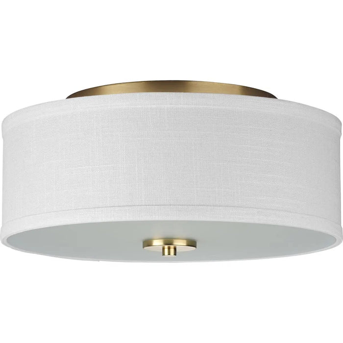 Progress Lighting 94350130012 Inspire 2 Light 60W Flush Mount Light Medium Base Satin Brass (P350130-012)