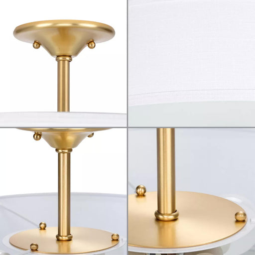 Progress Lighting 94350167012 Inspire 3 Light 60W Semi-Flush Mount Light Medium Base Satin Brass (P350167-012)