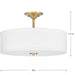 Progress Lighting 94350167012 Inspire 3 Light 60W Semi-Flush Mount Light Medium Base Satin Brass (P350167-012)
