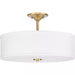 Progress Lighting 94350167012 Inspire 3 Light 60W Semi-Flush Mount Light Medium Base Satin Brass (P350167-012)
