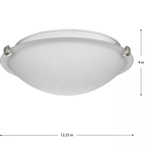 Progress Lighting 94350170009 Linen Dome 2 Light 60W Flush Mount Light Medium Base Brushed Nickel (P350170-009)