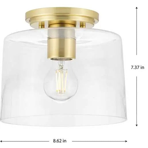 Progress Lighting 94350213012 Adley 1 Light 60W Flush Mount Light Medium Base Satin Brass (P350213-012)