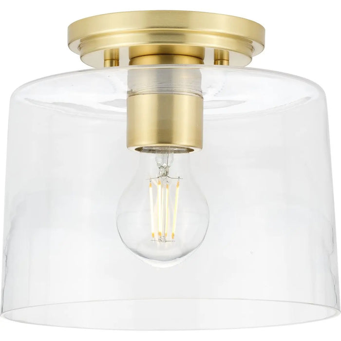 Progress Lighting 94350213012 Adley 1 Light 60W Flush Mount Light Medium Base Satin Brass (P350213-012)