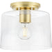 Progress Lighting 94350213012 Adley 1 Light 60W Flush Mount Light Medium Base Satin Brass (P350213-012)