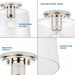 Progress Lighting 94350213104 Adley 1 Light 60W Flush Mount Light Medium Base Polished Nickel (P350213-104)