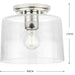 Progress Lighting 94350213104 Adley 1 Light 60W Flush Mount Light Medium Base Polished Nickel (P350213-104)