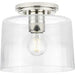 Progress Lighting 94350213104 Adley 1 Light 60W Flush Mount Light Medium Base Polished Nickel (P350213-104)