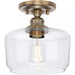 Progress Lighting 94350214163 Aiken 1 Light 60W Flush Mount Light Medium Base Vintage Brass (P350214-163)