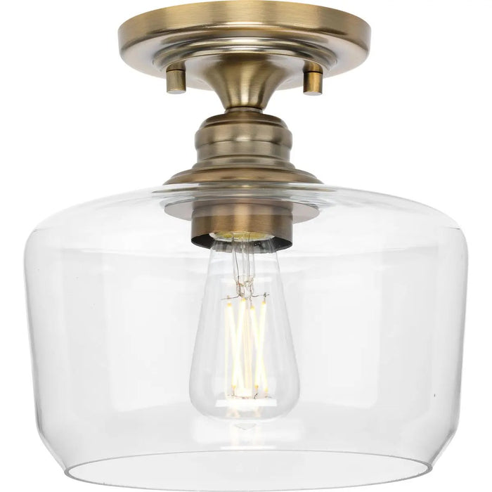 Progress Lighting 94350214163 Aiken 1 Light 60W Flush Mount Light Medium Base Vintage Brass (P350214-163)