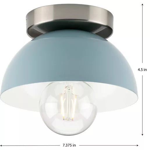 Progress Lighting 94350217164 Eva 1 Light 60W Flush Mount Light Medium Base Coastal Blue (P350217-164)
