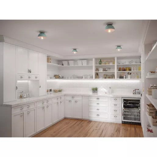 Progress Lighting 94350217164 Eva 1 Light 60W Flush Mount Light Medium Base Coastal Blue (P350217-164)