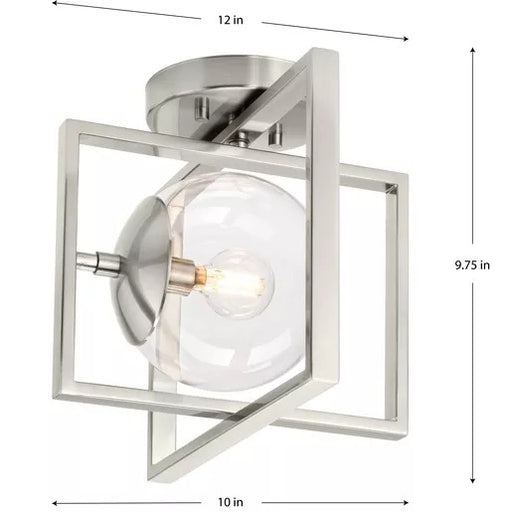 Progress Lighting 94350218009 Atwell 1 Light 60W Semi-Flush Mount Light Candelabra Base Brushed Nickel (P350218-009)