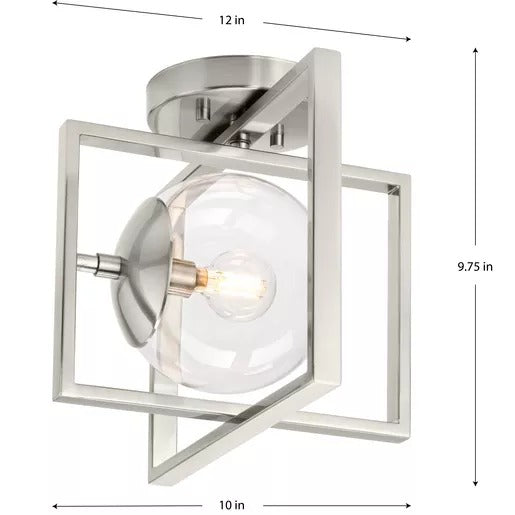 Progress Lighting 94350218009 Atwell 1 Light 60W Semi-Flush Mount Light Candelabra Base Brushed Nickel (P350218-009)