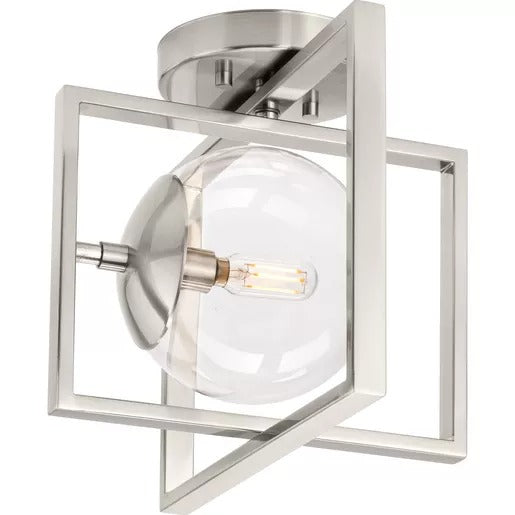 Progress Lighting 94350218009 Atwell 1 Light 60W Semi-Flush Mount Light Candelabra Base Brushed Nickel (P350218-009)