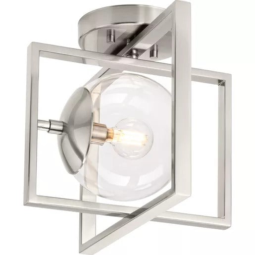 Progress Lighting 94350218009 Atwell 1 Light 60W Semi-Flush Mount Light Candelabra Base Brushed Nickel (P350218-009)