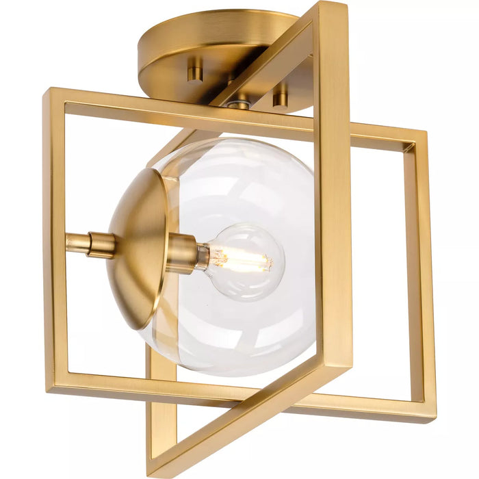 Progress Lighting 94350218109 Atwell 1 Light 60W Semi-Flush Mount Light Candelabra Base Brushed Bronze (P350218-109)
