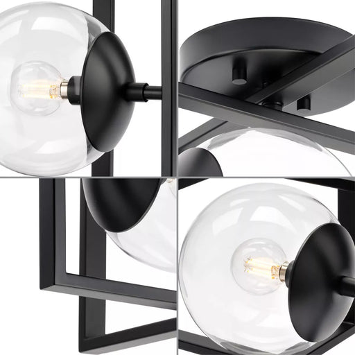 Progress Lighting 9435021831M Atwell 1 Light 60W Semi-Flush Mount Light Candelabra Base Matte Black (P350218-31M)