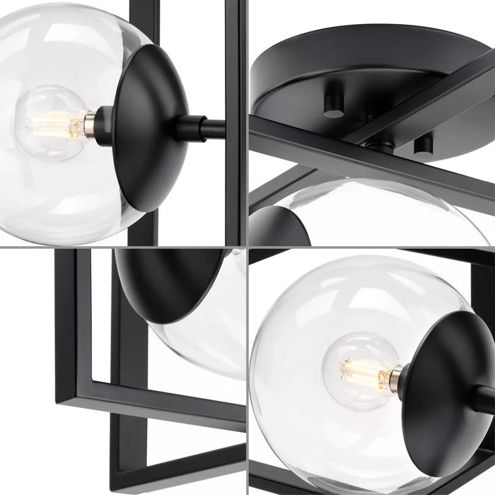 Progress Lighting 9435021831M Atwell 1 Light 60W Semi-Flush Mount Light Candelabra Base Matte Black (P350218-31M)