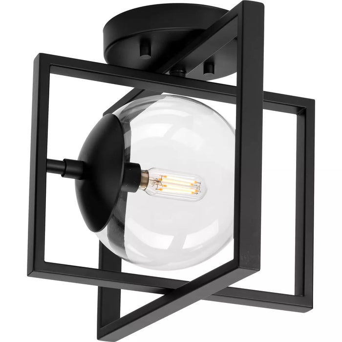 Progress Lighting 9435021831M Atwell 1 Light 60W Semi-Flush Mount Light Candelabra Base Matte Black (P350218-31M)