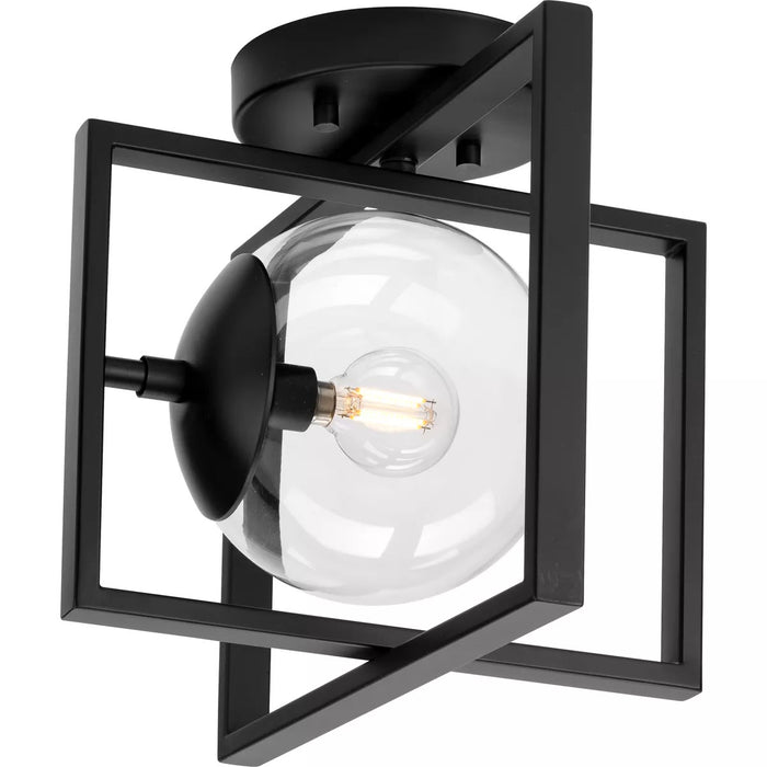 Progress Lighting 9435021831M Atwell 1 Light 60W Semi-Flush Mount Light Candelabra Base Matte Black (P350218-31M)