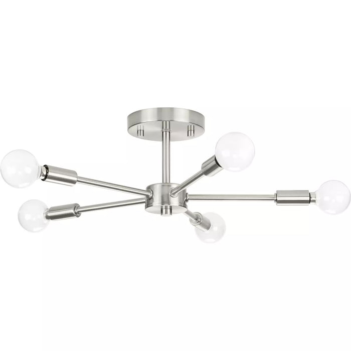 Progress Lighting 94350219009 Delayne 5 Light 60W Semi-Flush Mount Light Candelabra Base Brushed Nickel (P350219-009)