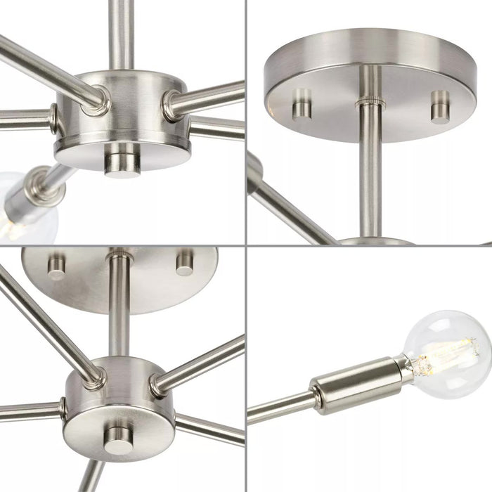 Progress Lighting 94350219009 Delayne 5 Light 60W Semi-Flush Mount Light Candelabra Base Brushed Nickel (P350219-009)