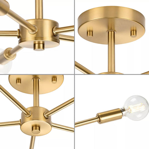 Progress Lighting 94350219109 Delayne 5 Light 60W Semi-Flush Mount Light Candelabra Base Brushed Bronze (P350219-109)