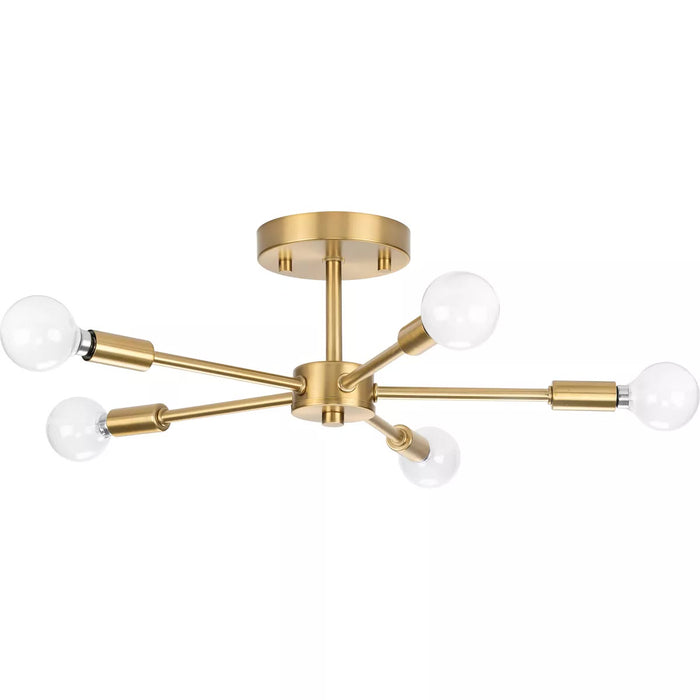 Progress Lighting 94350219109 Delayne 5 Light 60W Semi-Flush Mount Light Candelabra Base Brushed Bronze (P350219-109)