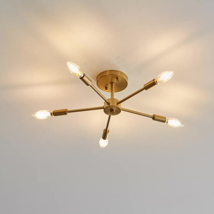 Progress Lighting 94350219109 Delayne 5 Light 60W Semi-Flush Mount Light Candelabra Base Brushed Bronze (P350219-109)