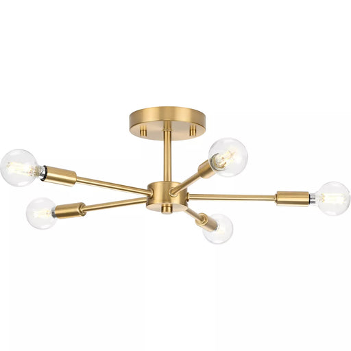 Progress Lighting 94350219109 Delayne 5 Light 60W Semi-Flush Mount Light Candelabra Base Brushed Bronze (P350219-109)