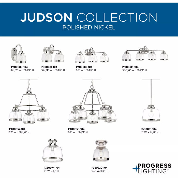 Progress Lighting 94350220104 Judson 1 Light 60W Outdoor Flush Mount Light Medium Base Polished Nickel (P350220-104)