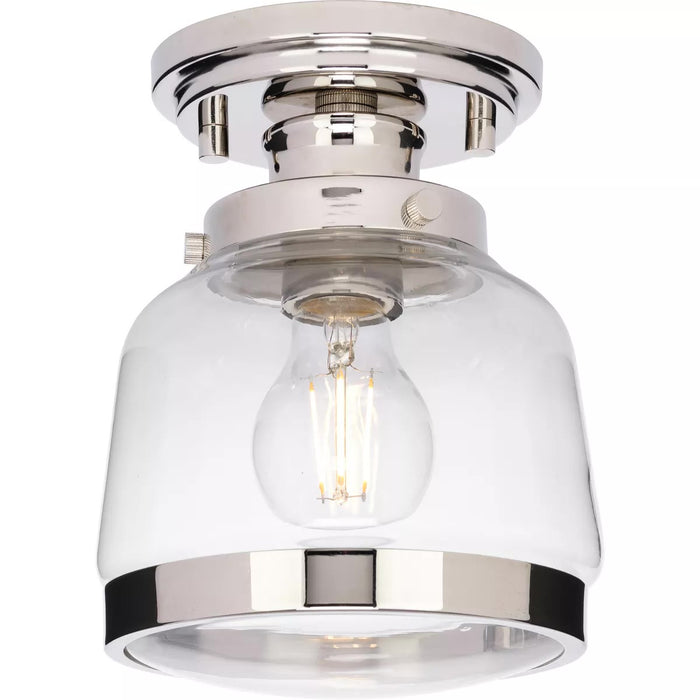 Progress Lighting 94350220104 Judson 1 Light 60W Outdoor Flush Mount Light Medium Base Polished Nickel (P350220-104)