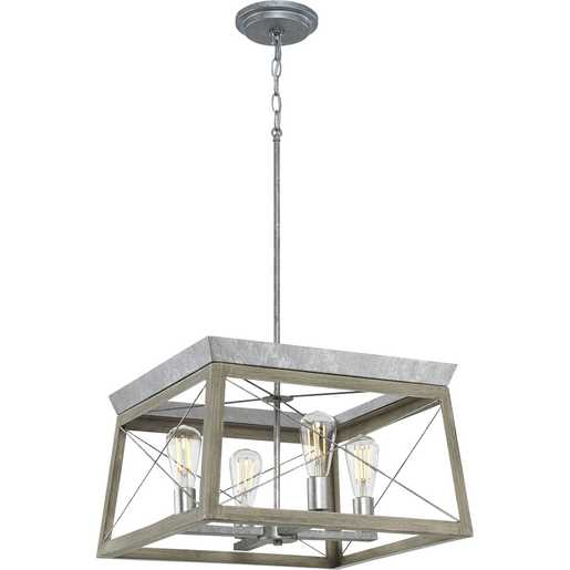 Progress Lighting 94400047141 Briarwood 4 Light 100W Chandelier Medium Base Galvanized Finish (P400047-141)