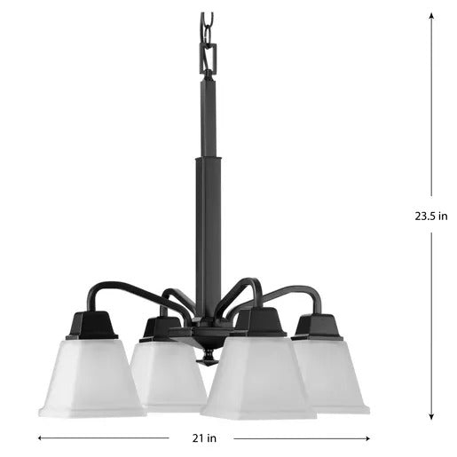 Progress Lighting 9440011831M Clifton Heights 4 Light 100W Chandelier Medium Base Matte Black (P400118-31M)