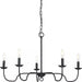 Progress Lighting 9440029131M Canebrake 5 Light 60W Chandelier Candelabra Base Matte Black (P400291-31M)