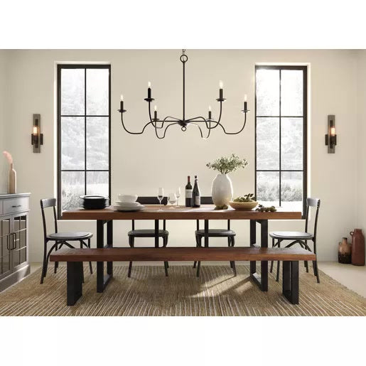 Progress Lighting 9440029231M Canebrake 6 Light 60W Chandelier Candelabra Base Matte Black (P400292-31M)